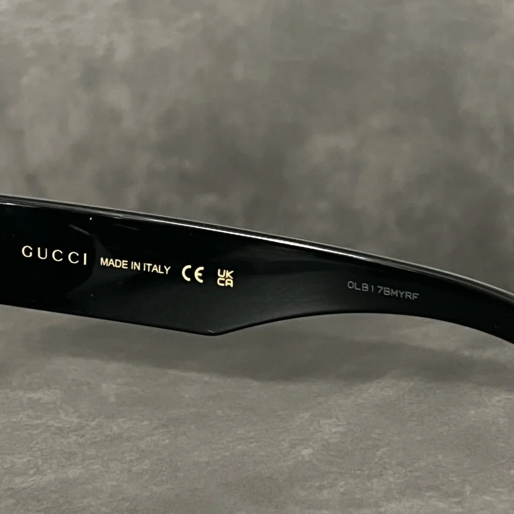 Gucci Men's GG1839SM Miami 52mm Rectangle Sunglasses Black Sunglasses NWT 490$